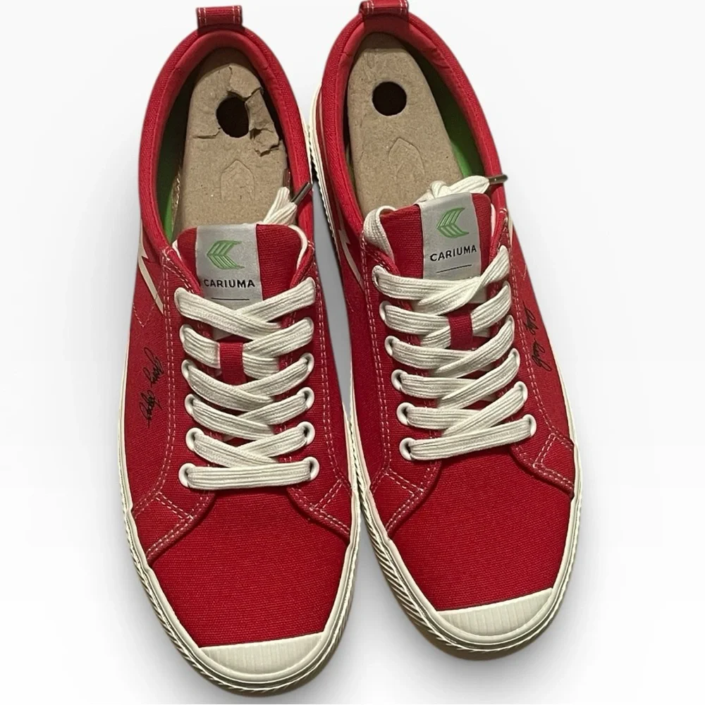 Cariuma OCA Low‎ Gerry Lopez Red Canvas Sneaker, W11.5, M10, NIB